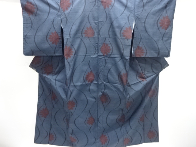 JAPANESE KIMONO / DORO OSHIMA TSUMUGI / WOVEN KIKU / 5MARUKI